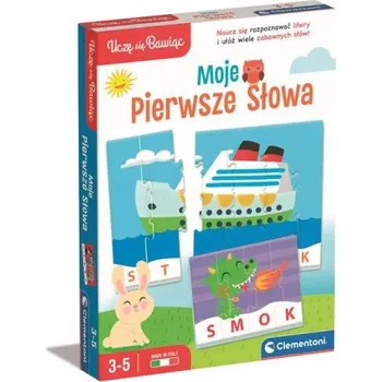 Desková hra Stolní hra učení slov, stolní hra pro kluky a holky, kreativní hra, výukové stolní hry pro batolata, barevné prvky, první slova dítěte Clementoni