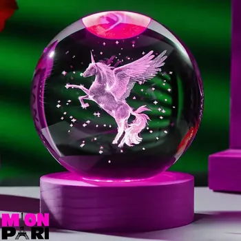 Lampička Křišťálová koule lampička STITCH s LED podsvícením dárek