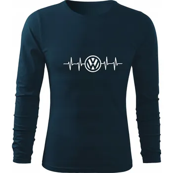 Pánské tričko Tričko s dlouhým rukávem D229 VW LINIE ŽIVOTA EKG tmavě modré pánské vel XL