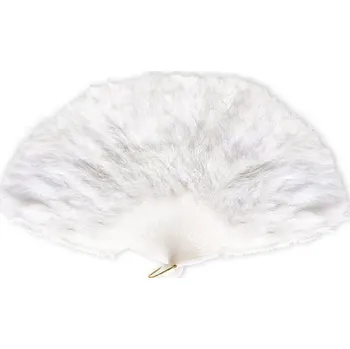 Karnevalový doplněk VĚJÍŘ BÍLÝ S PEŘÍM ELEGANTNÍ BAROKNÍ RETRO