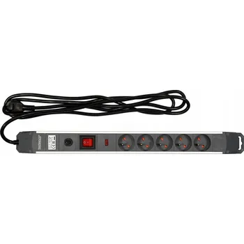 Napájecí kabel Prodlužovací Kabel přepěťová ochrana Sthor 3 m 5 ks zásuvek, černá