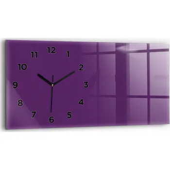 Hodiny Horizontální Skleněné Hodiny Nástěnné Do Kanceláře S Potiskem Fialová Barva 60x30 cm