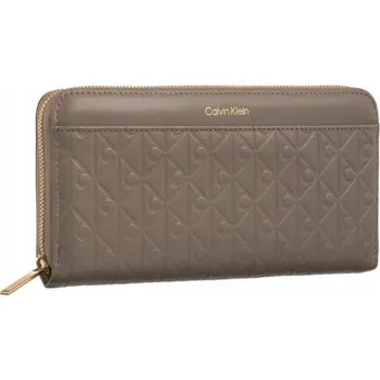 Peněženka Calvin Klein dámská béžová peněženka z pravé kůže