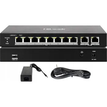 Switch PoE Switch HiLook SW-10-POE 60W Uplink až 250m 8+2