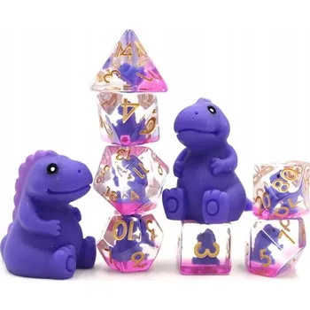 Příslušenství k deskovým hrám ROZTOMILÝ TYRANOSAURUS SADA 7 EPOXIDOVÝCH KOSTEK KOSTI RPG