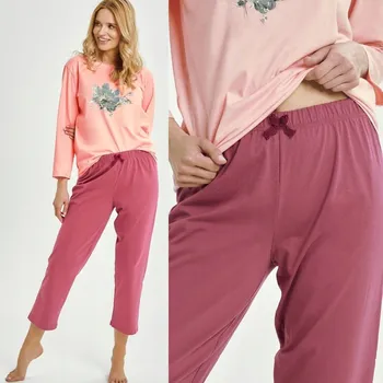 Dámské oblečení Taro dámské dlouhé pyžamo Patricia bavlna XL