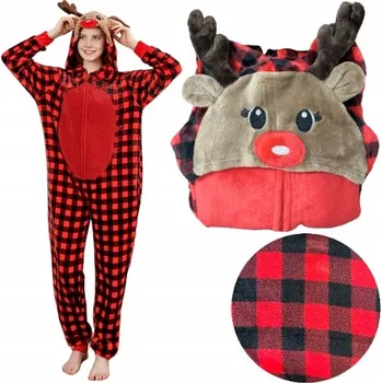 Dámské noční prádlo VÁNOČNÍ DÁMSKÝ KOMBINEZON KIGURUMI PYŽAMO JEDNODÍLNÉ SOB KOSTÝM M