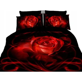 Povlečení Povlečení 140x200 Fialová růže, saténové, 3dílné