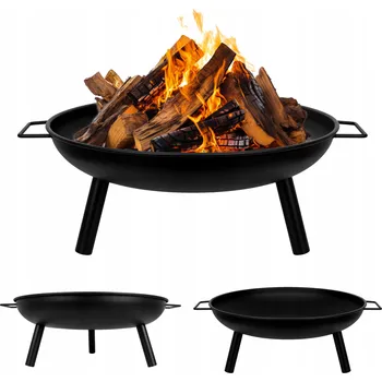 ZAHRADNÍ OHNIŠTĚ GRIL 60 cm KULATÉ S RUKOJEŤMI DRŽADLO OHNIŠTĚ