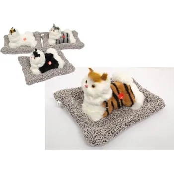 Figurka Figurka, maskot LEŽÍCÍ KOČKA se zvukem 24x20x12 cm MIX BAREV