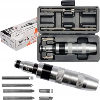 Šroubovák YATO KOVOVÝ RÁZOVÝ ŠROUBOVÁK S VÝMĚNNÝMI KONCOVKAMI + 6 BITŮ YT-2802 POUZDRO