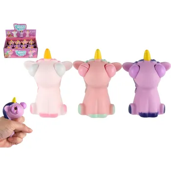 Jednorožec antistresový mačkací silikon 9cm 3 barvy 12ks v boxu