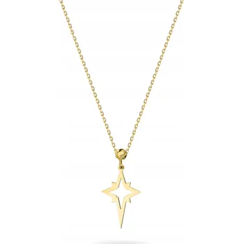 Náhrdelník ZLATÝ NÁHRDELNÍK ŘETÍZEK ryzost 585 Polární Hvězda Diamantovaná Kulička 14k