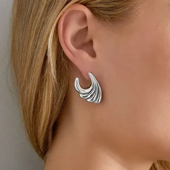 Náušnice Designové náušnice Vlna z chirurgické oceli č. 1687