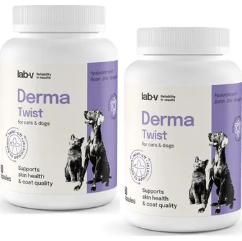 Lab-v Derma Twist - podpora kůže, srsti a ochranných bariér pro psy a kočky 2x60 twist off kapslí