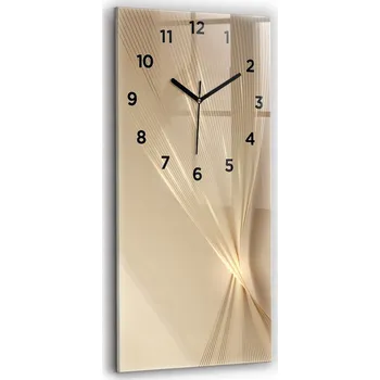 Hodiny Velké nástěnné skleněné hodiny s grafikou - Tiché - Abstraktní světlo