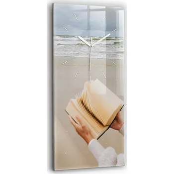 Hodiny Velké skleněné hodiny Moderní nástěnné Chvíle s knihou 30x60