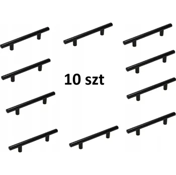 Nábytkové kování 10 x Úchytka na nábytek reling kovová LOFT kuchyňská černá matná 96/156 mm