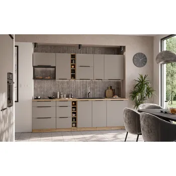 Kuchyňská linka Kuchyňská linka 255 cm Aria 1 - Dub artisan + TA Sandgrau AFM