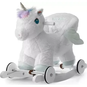 Houpací kůň Milly Mally Houpací koník s melodií a kolečky Polly Jednorožec Bílá