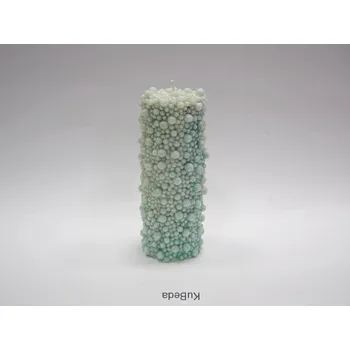 Svíčka Svíčka vonná palmová reliéfní - Bublina 14 cm - ledově modrá Vůně: cuba