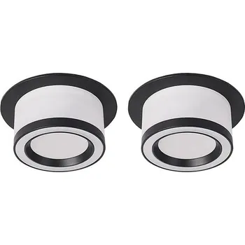 Žárovka Luxera Prezent Atta set 2 ks GU10 50 W, stropní zapuštená bodovka, černá