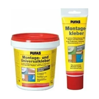 Průmyslové lepidlo PUFAS | Lepidlo Montážní a Univerzální 0002-93 | tuba 250 g + Lepidlo PUFAS Montážní a univerzální balení 250 g k lepení lišt, profilů a desek ze dřeva či PVC
