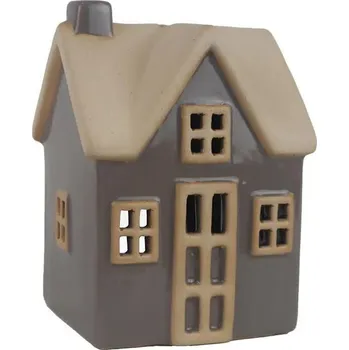 Svícen Svícen na čajové svíčky domeček, keramika, 10 × 8,6 × 13,5 cm, na 1 svíčku X5936-21