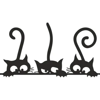 Samolepící dekorace Samolepka na zeď-Tři koťata 73 x 40 cm