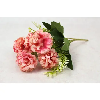 umělá květina Kytice, kytice CHRYSANTHEMUM výška 30 cm, 5 stonků (5 květů 5x3 cm) RŮŽOVÁ