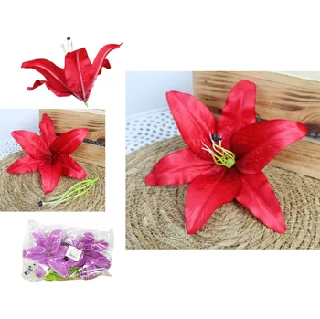 umělá květina Květinová hlava LILIE 22 cm ČERVENÁ