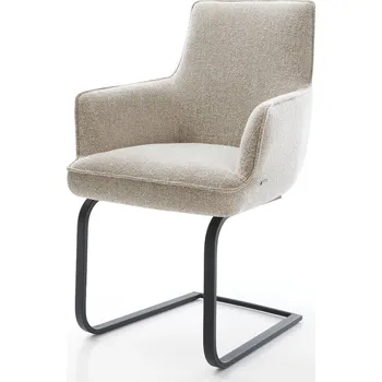 Jídelní židle DELIFE Jídelní židle Heira-Flex s područkami látka Měkký béžová jídelní židle plochá černá taštičkové pružiny