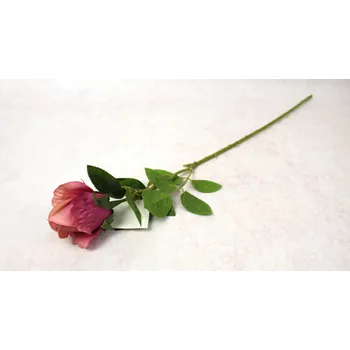 umělá květina Květ RŮŽE výška 66 cm (hlava 7x7 cm) RŮŽOVÁ