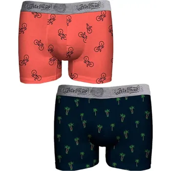 Pánské boxerky John Frank JF2BEF28 duo pack navy-coral velikost S-42/44