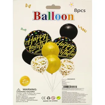 Latexové balónky 10,12,18 palců HAPPY BIRTHDAY MIX KOLOR sada 8 ks