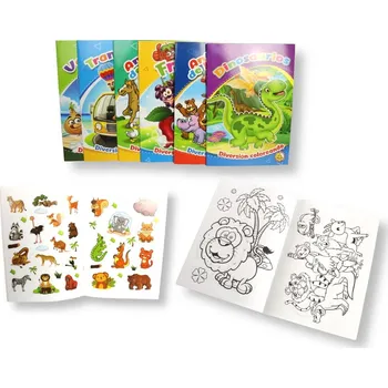 omalovánky Omalovánky 8 obrázků + samolepky 23,5 x 16,5 cm MIX VZORŮ