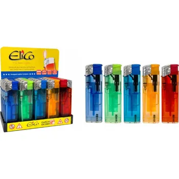 Piezoelektrický zapalovač s ventilem pro doplňování (P1823) TRANSPARENTNÍ - mix barev - 1 ks