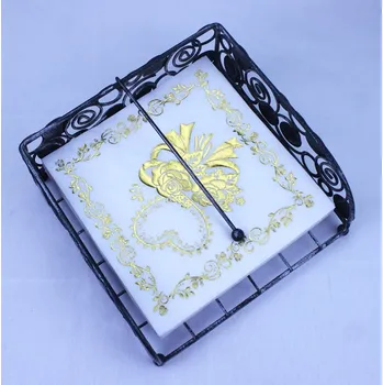 Papírový ubrousek Papírové ubrousky SRDCE S KVĚTINAMI 33x33 cm ZLATÉ - sada 20 ks