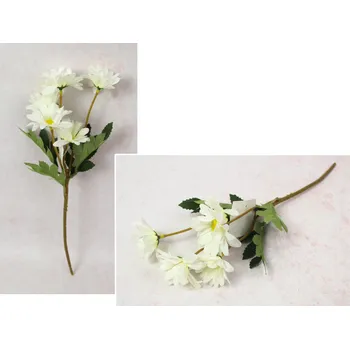 umělá květina Kytice GERBERA výška 41 cm, 5 stonků (5 květů 6x3 cm) SMETANOVÁ