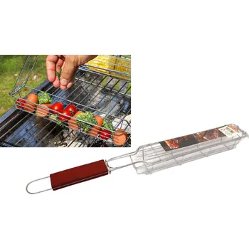 Grilovací rošt Grilovací rošt s dřevěnou rukojetí 50,5x6x4,5 cm