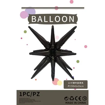 Fóliový balón HVĚZDA 45x55 cm ČERNÝ