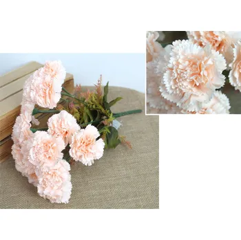 umělá květina Kytice GOŹDZIK výška 42 cm, 18 stonků (květina 7,5x2 cm) BRZOSKWINIOWY