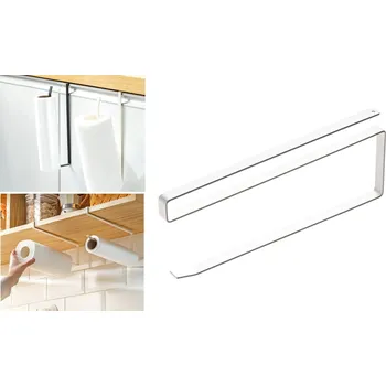 Věšák Kovový věšák na papírové ručníky 27x11x1,2 cm BÍLÝ