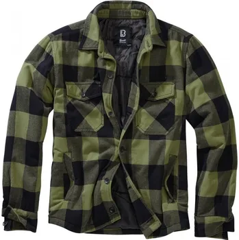 Oblečení a móda BRANDIT Košile LUMBERJACKET dlouhý rukáv flanel ČERNO/ZELENÁ S Zelená