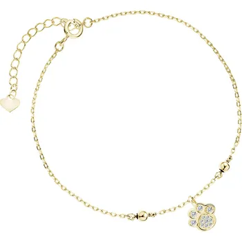 Náramek Olivie Stříbrný náramek PSÍ TLAPKA GOLD 4442 Ag 925; ≤1,4 g.