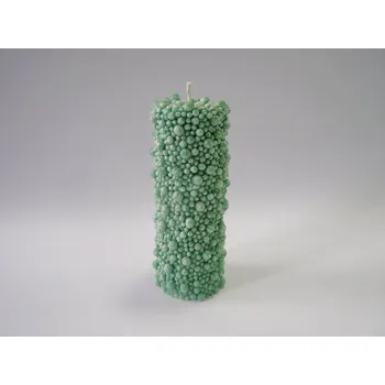 Svíčka Svíčka vonná palmová reliéfní - Bublina 14 cm - zelená Vůně: svařené víno