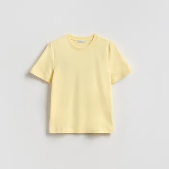 Dámské tričko Reserved - Tričko z mercerované bavlny - žlutá - 2292T-11X - 2292T-11X-M