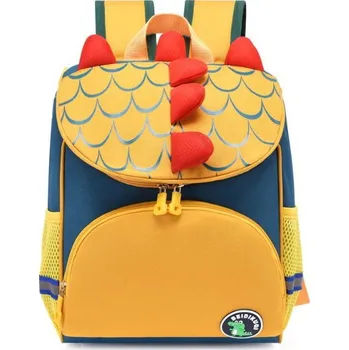 Dětský batoh Batoh do školky DINOZAUR 34x10x24 cm HOŘČICOVĚ ZELENÝ