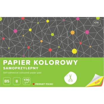Papír Barevný papír, samolepicí výstřižky FLUO B5 8 listů – 1 ks
