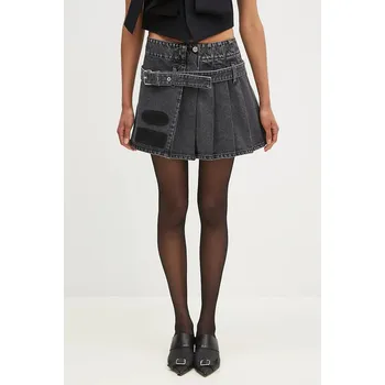 Dámská sukně Džínová sukně AMBUSH Denim Pleats Skirt černá barva, mini, áčková, BWYF002F24DEN0011100 09X, vel. 26